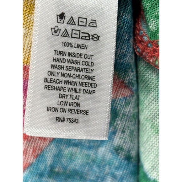 Tahari Women’sShirt/top  Tropical Linen Basic Everyday Resort Vacation Tee Sz 2X - Picture 11 of 12